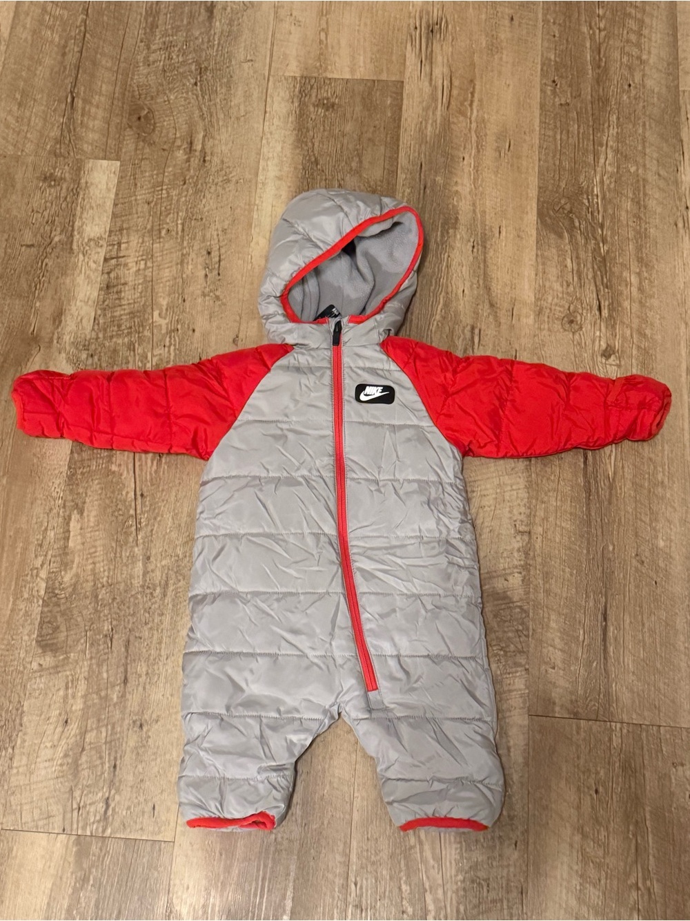 Nike Gray and Red Infant Snowsuit